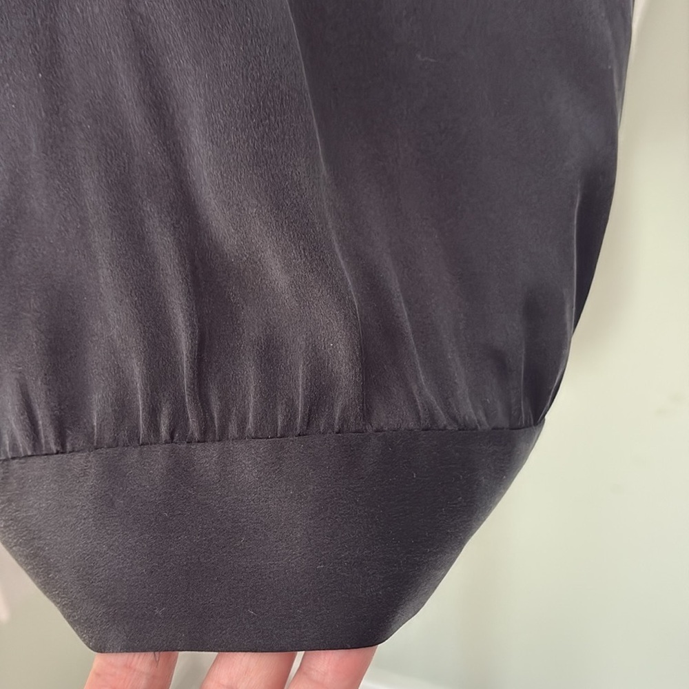 MICHELLE MASON  Silk Wrap Top Black Blouse Tie Waist size 2 - Picture 7 of 7